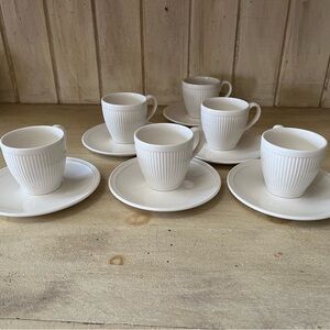 Wedgwood White Ribbed Mug and Saucer Set